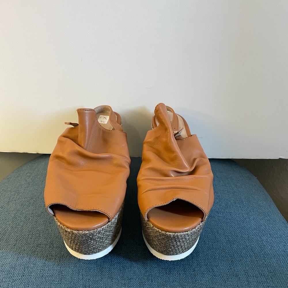 Marco Ricci Wrinkle Vamp Platform Slingback Wedge size 39 - Picture 4 of 12